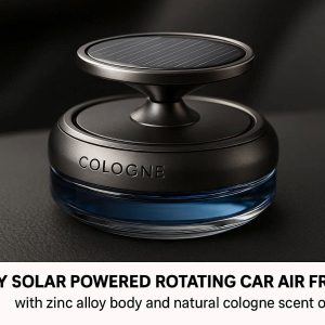11 Luxury Solar Powered Rotating Car Air Freshener With Zinc Alloy Body And Natural Cologne Scent Oil