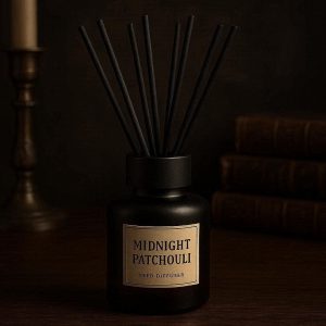 23 Sensual Midnight Patchouli Reed Diffuser With Black Fiber Reeds For Dark Academia Home Styling