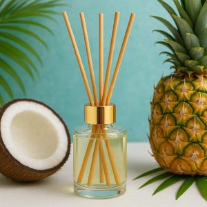 26 Tropical Coconut And Pineapple Reed Diffuser For Summer Island Vibes And Bathroom Odor Control