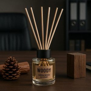 27 Woody Sandalwood And Cedar Reed Diffuser For Masculine Office Decor And Professional Focus