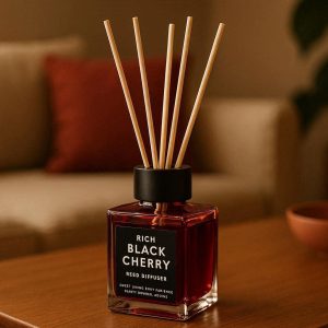 29 Rich Black Cherry Reed Diffuser For Sweet Living Room Ambiance And Fruity Gourmet Aroma