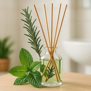 30 Herbal Rosemary And Peppermint Reed Diffuser For Morning Clarity And Bathroom Air Purification